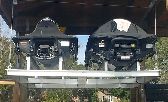 Dock and boat cradle.